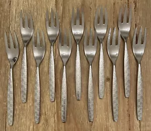 Noritake Flatware Allegro SALAD FORKS Set of 11 Vintage Mid Century Stainless - Picture 1 of 3