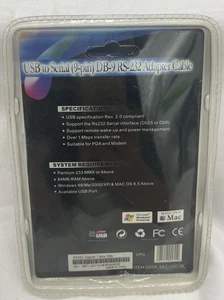SABRENT USB 2.0 TO SERIAL CABLE ADAPTER -SBT-USC1M F3-2 Brand New Sealed - Picture 1 of 1