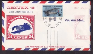 1968 inverted Jenny cachet cover CENJEX '68 Plainfield NJ - Picture 1 of 1