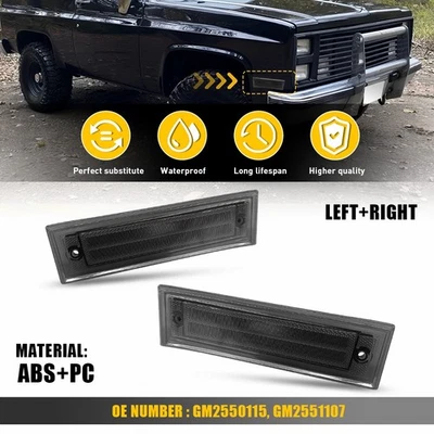 Luz de señalización frontal carcasa lente ahumada 2x para Chevrolet K5 Blazer 1981-1991 Foto 1 de 4