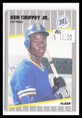 Fleer #548 1989 Ken Griffey Jr. Seattle Mariners novato (etiqueta en la manga) JA 4 Foto 1 de 2