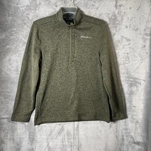 Eddie Bauer Men’s 1/4 Zip Pullover Sweater Long Sleeve  Size Medium  Green - Picture 1 of 7