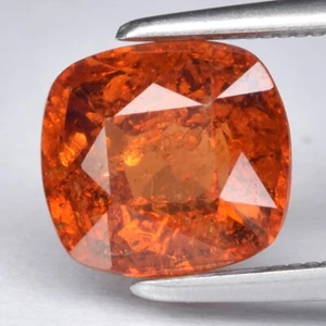 💎 Cojín 2.10ct 7.5x7mm Natural Naranja Hessonita Granate - Gema Tanzania - Imagen 1 de 4
