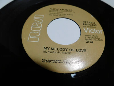 Floyd Cramer ‎– My Meldoy Of Love / The Last Farewell 1976 7" Single PB-10336 - Image 1 of 4
