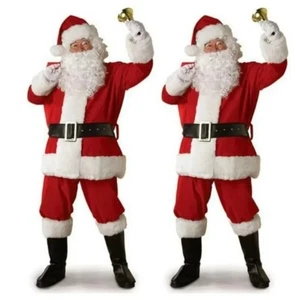 Santa Claus Adult Man Christmas Costume with Santa Claus Accessories - Picture 1 of 12