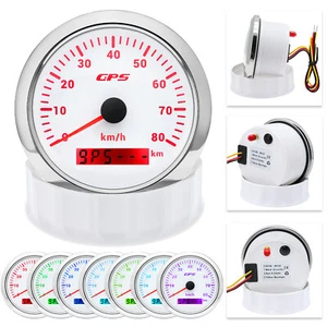 85mm weißes GPS Geschwindigkeitsmesser 0-80km/h Messgerät für Bootswagen Lkw - Bild 1 von 15