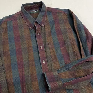 Vintage Trader Bay Men's Colorful Long Sleeve Shirt XL 100% Cotton - Picture 1 of 7