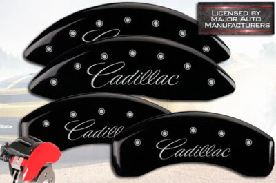 2006-2011 "Cadillac" DTS Front + Rear Black MGP Brake Disc Caliper Covers 4p Set - Image 1 of 4