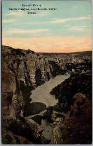 Postcard Texas c1910s Sunset Route Castle Canyon near Devils River Scenic View - Picture 1 of 2
