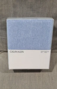 CALVIN KLEIN Queen FLAT SHEET Light Blue Harrison - Picture 1 of 3