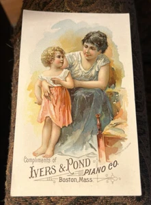 Victorian Trade Card Ivers & Pond Piano Boston MA Bailey’s Music Burlington VT - Picture 1 of 2