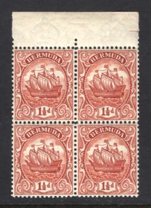 M23332 Bermuda 1934 SG79b KGV: 1½d red brown in a block of 4. UMM, Cat £40 - Picture 1 of 1
