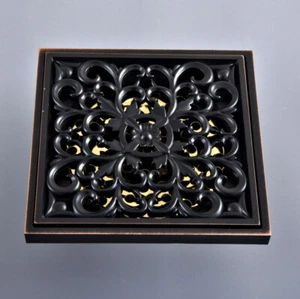 Black Oil Rubbed Brass Floor Drain Square Bathroom Wet room Shower Drain mhr094 - Picture 1 of 6