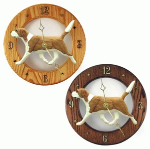 Beagle Wood Clock Red/Wht - Picture 1 of 1