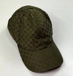 Fendi Zucca FF Monogram Khaki Men Baseball Cap Size L - Picture 1 of 8