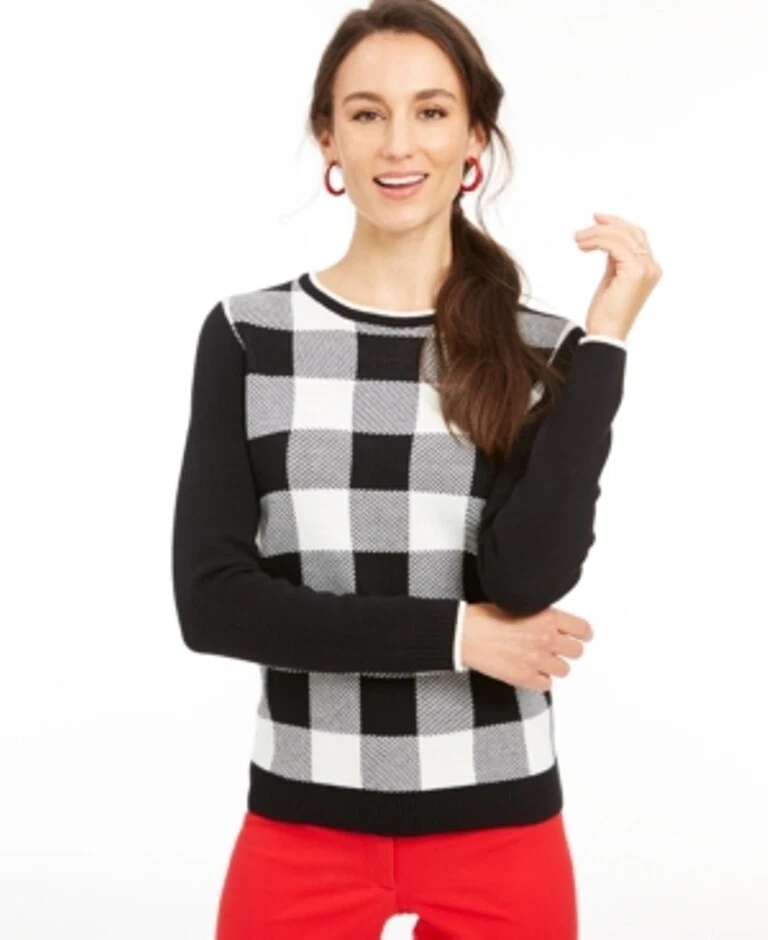 Charter Club Buffalo Check Family Sweater Size 2xl