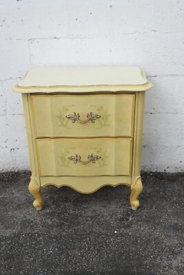 French Shabby Chic Painted Nightstand Side End Table 5806A - Image 1 of 4