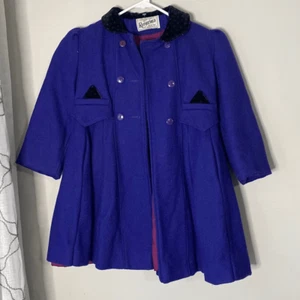 Vintage Rothschild 100% wool swing coat kids girls size 6 purple preppy old mone - Picture 1 of 12