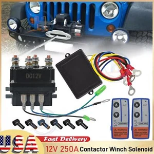 12V 250A Winch Control Solenoid Relay Contactor w/ 2x Wireless Winch Remote Kit - Picture 1 of 17
