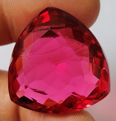 AAA+ Large Pink Tourmaline 85.65 Ct. Trillion Cut Loose Gemstone for Gift Women - Image 1 of 4