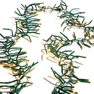 19.6' CLUSTER GARLAND GREEN WIRE 600 White Lights REMOTE Timer NEW RAZ G3937040 - Image 1 of 4