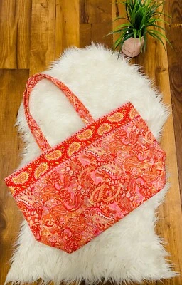 Vera Bradley Bolso de Mano Cremallera Bolso de Hombro Cartera Paisley Diseño Floral Usado en Excelente Condición Foto 1 de 4