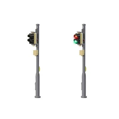 Evemodel 2pcs N Scale Traffic Signal Red Over Green Block Signal Lights JTD1509R - Image 1 of 4
