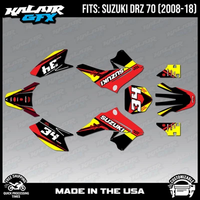 Kit de calcomanías gráficas para Suzuki DRZ70 (2008-2018) serie Icon - rojo Foto 1 de 4