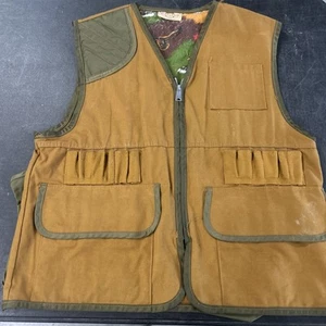 Vintage SafTbak Vest Brown Padded Shoulder Hunting Shooting Shell Holder Gamebag - Picture 1 of 10