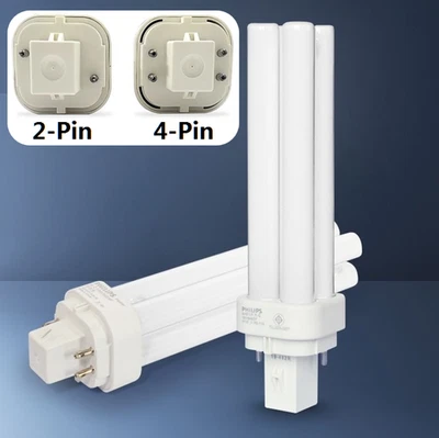 1x 10W 13W 18W 26W LED CFL Ersatzlampenröhre G24Q 4-Pin G24D 2-Pin Sockel - Bild 1 von 4