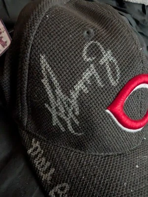 SOMBRERO AUTOGRAFIADO FIRMADO POR KEN GRIFFEY JR DE LOS ROJOS DE LOS CINCINNATI AUTOMÁTICO MLB HOF RARO Foto 1 de 3