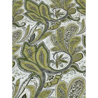 Пододеяльник Crate & Barrel Abigail Paisley Full Queen зеленый сине-белый хлопок - Изображение 1 из 4