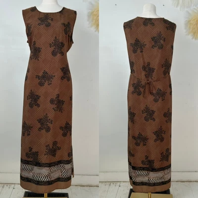 Vintage Kathie Lee Womens Y2K Whimsigoth Maxi Dress Size XL Grunge Preppy Brown - Image 1 of 4