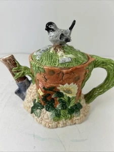 Russ Barrie And Company Spring Flower Teapot VTG 7” Including Lid Holds 2 Cups - Picture 1 of 18