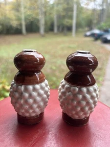 Vintage Salz und Pfefferstreuer Kochnagel Keramik braun/weiß - Bild 1 von 6