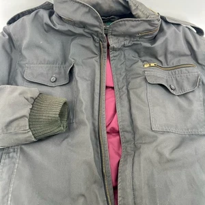 Bibi Bros 80er Vintage Herren Canvas Daunen Mantel Jacke herausnehmbares Innenfutter Gr. M LESEN - Bild 1 von 21