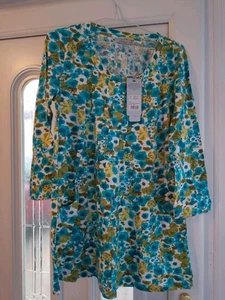 Adini Amber Tunic Meadow White/Turquoise top - Picture 1 of 5