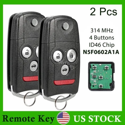 2 para 2007 2008 2009 2010 2011 2012 2013 Acura MDX RDX mando a distancia llavero N5F0602A1A Foto 1 de 4