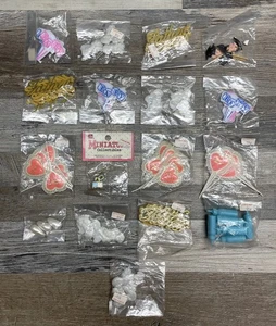 Lot Vintage Cupcake Cake Toppers Picks Baby Shower Father Mother Bottles - Picture 1 of 6