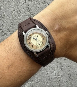 Reloj Moeris Pilot Vintage Dos Tonos Acero S Circa 1940’s Cuerda Manual - Imagen 1 de 20