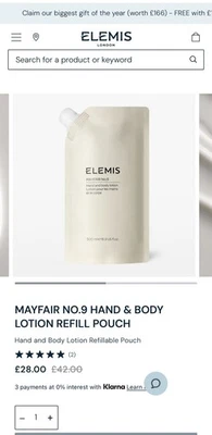 Elemis Mayfair No.9 Hand and Body Lotion 500ml Refill Pouch Brand New Sealed  - Image 1 of 3