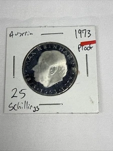 1973 Austria Silver 25 Schilling Proof Max Reinhardt - Picture 1 of 3
