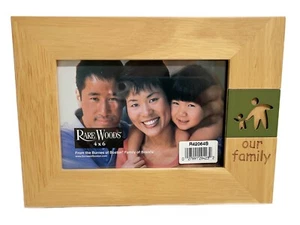 BURNES of BOSTON RareWoods Picture Frame Our Family Color Block 4x6 Photo Frame - Picture 1 of 12