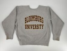 Bloomsburg Huskies Sweater Mens Medium Gray Red University Football Sweatshirt