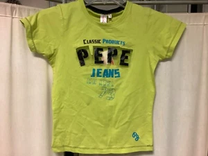 Pepe Jeans Neon Green Sheer Front Logo Short Sleeve T Shirt - Picture 1 of 7