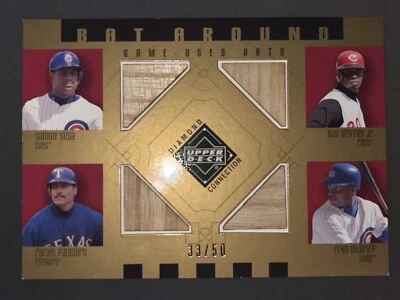 Ken Griffey Jr Sammy Sosa Fred McGriff 2002 UD Bat Around gold parallel #’d /50 - Image 1 of 2