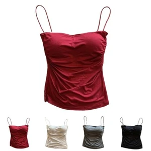 Females' Summer Tank Top with Built In Bra Spaghetti Strap Casual Sexy Vest - Picture 1 of 35