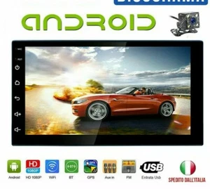 STEREO AUTO ANDROID AUTORADIO 2 DIN BLUETOOTH MP5 AUX WIFI GPS RETROCAMERA - Foto 1 di 4