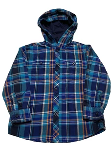 Boy's Shirt Size 3-4 Long Sleeve Plaid Checkers Hoodie George - Picture 1 of 12