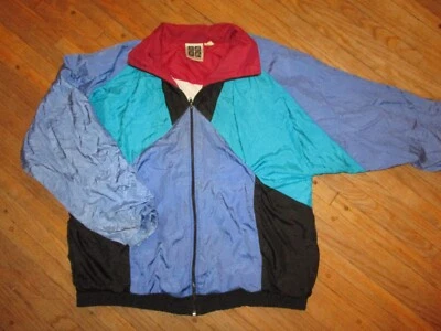Chaqueta de calentamiento de nailon de desgaste activo de colección años 80 90 pista tenis GRANDE Foto 1 de 4